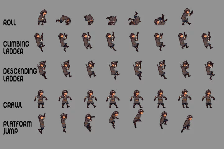 Anime Warrior Sprite Sheet Pixel Art Pack 2