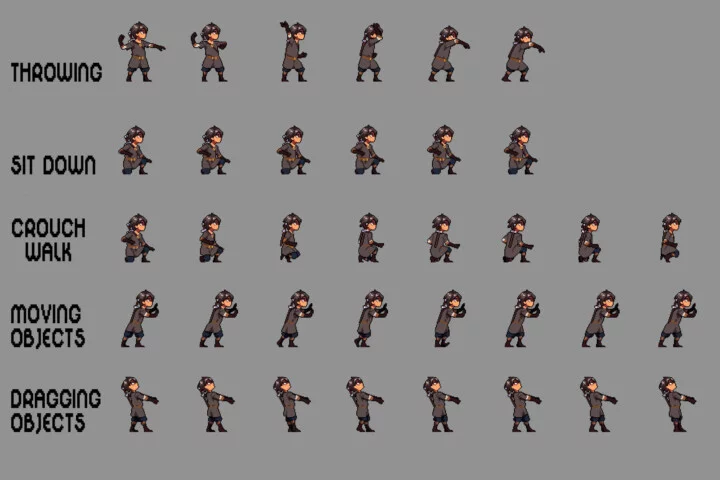 Anime Warrior Sprite Sheet Pixel Art Pack 2