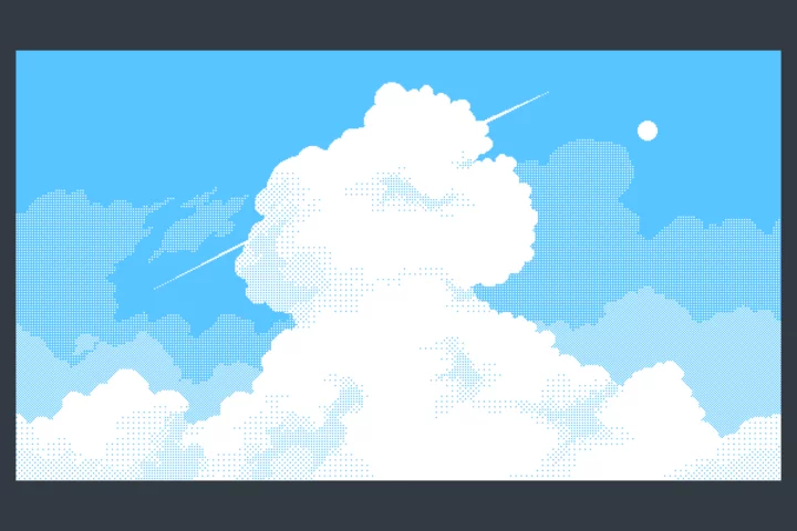 Free 1-bit Sky and Clouds Pixel Backgrounds