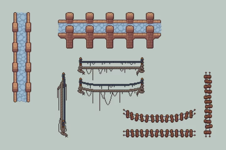 Free Bridges Top-Down Pixel Art Asset Pack