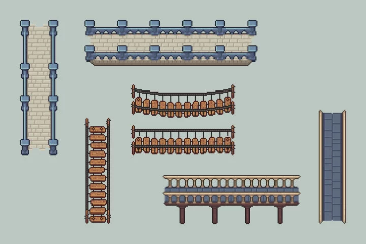 Free Bridges Top-Down Pixel Art Asset Pack