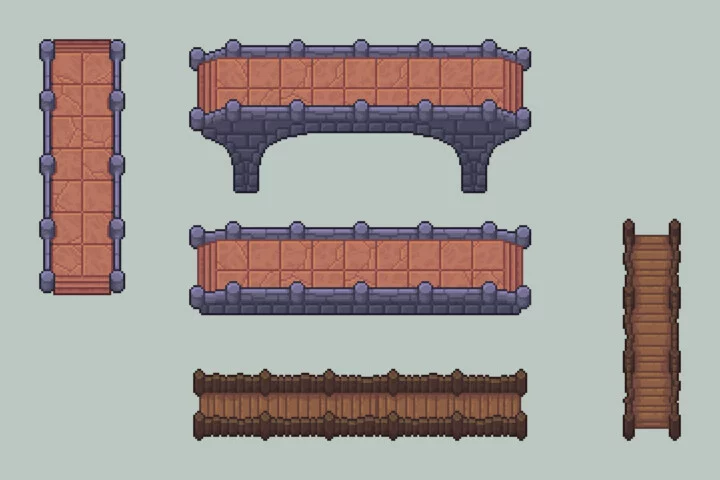 Free Bridges Top-Down Pixel Art Asset Pack
