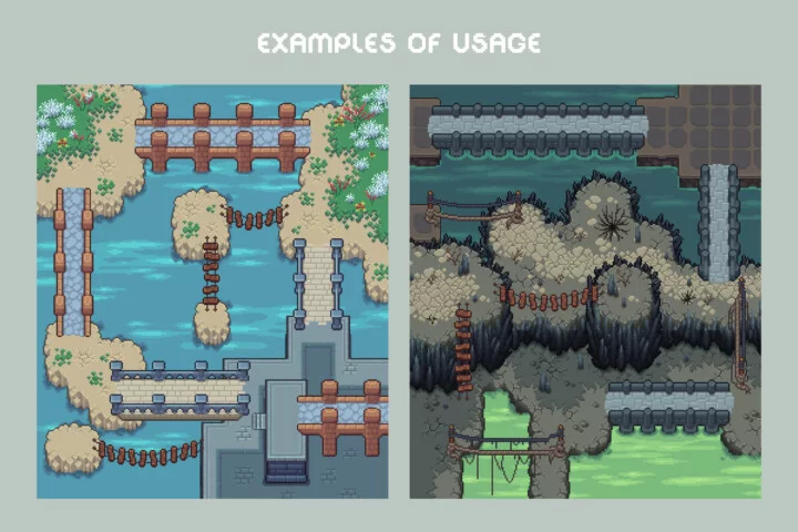 Free Bridges Top-Down Pixel Art Asset Pack