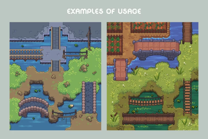 Free Bridges Top-Down Pixel Art Asset Pack
