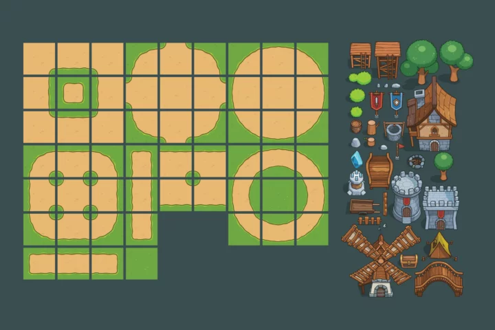Free Simple Summer Top-Down Vector Tileset
