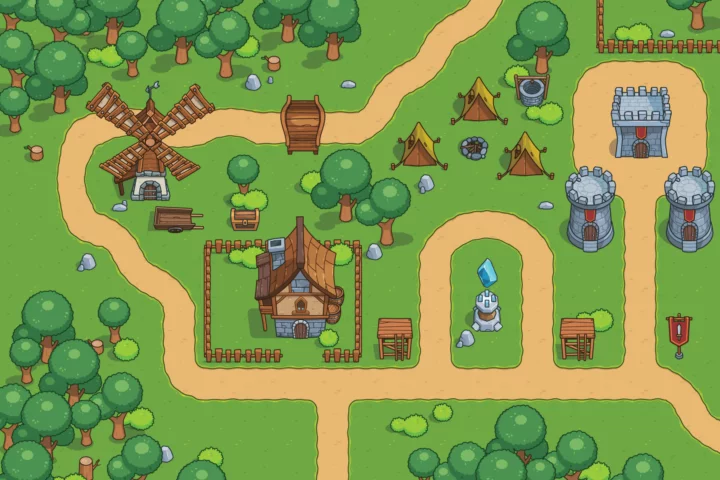 Free Simple Summer Top-Down Vector Tileset