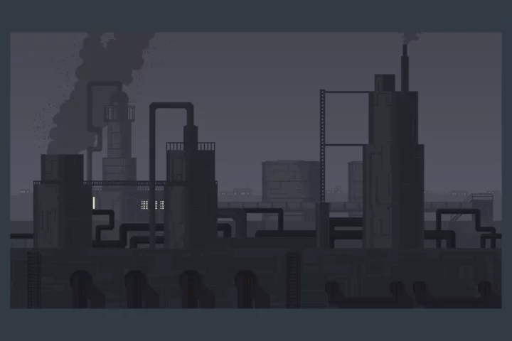 Industrial Zone Pixel Art Backgrounds