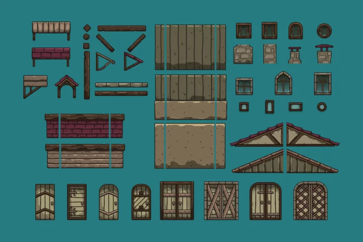 Medieval Fisherman Tileset for Platformers