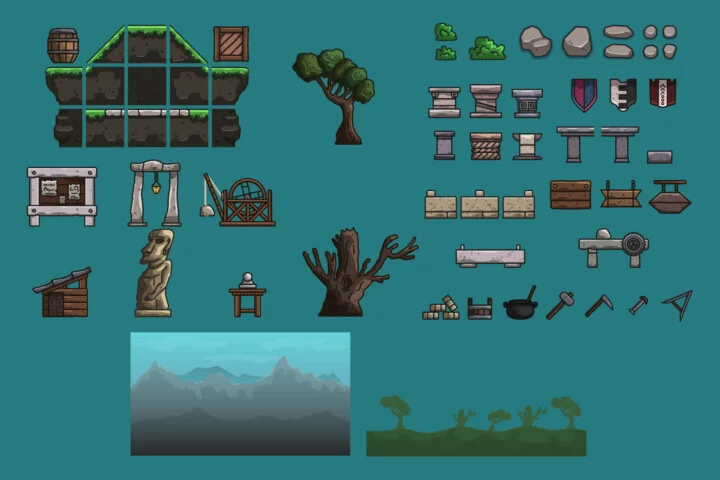 Medieval Stonecutter Tileset for Platformers