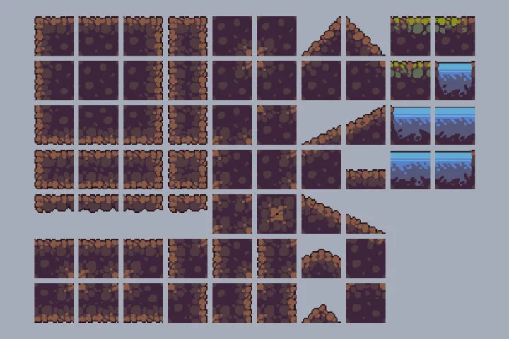 Swamp Cave Pixel Art 32×32 Tileset