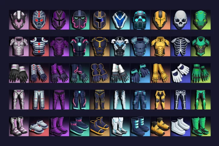 Cyberpunk Armor Icons Pack 3 for Sci-Fi Games