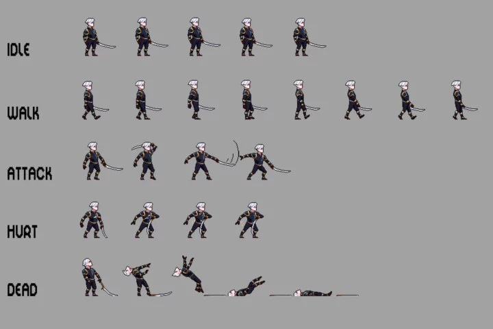 Dark Elf Sprite Sheet Pixel Art Pack