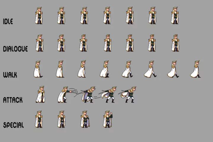Elf King and Queen Pixel Art Character Sprite Sheets