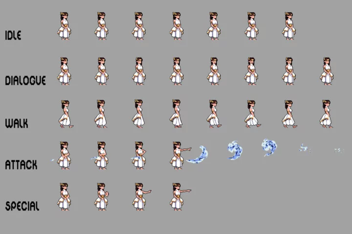 Elf King and Queen Pixel Art Character Sprite Sheets