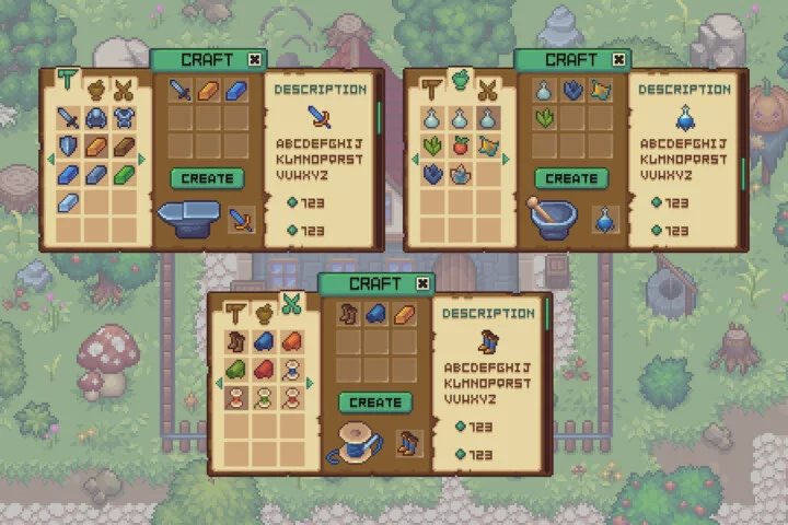 Free Basic Pixel Art UI for RPG