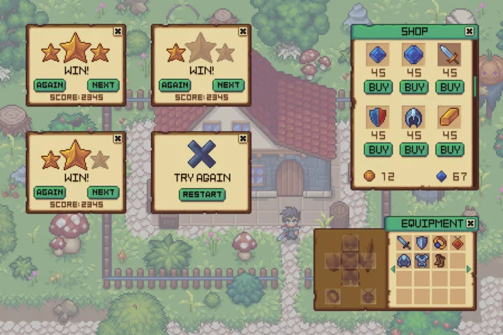Free Basic Pixel Art UI for RPG