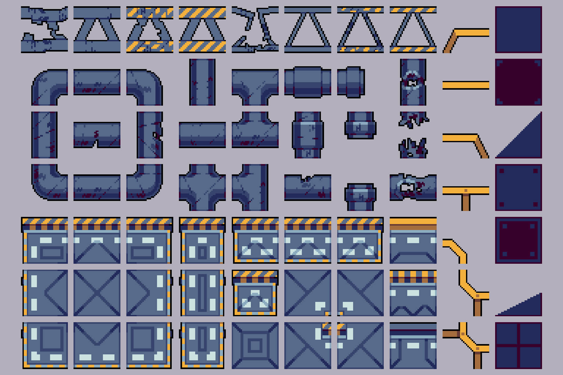 Free Factory Pixel Art 32x32 Tileset For Cyberpunk CraftPix