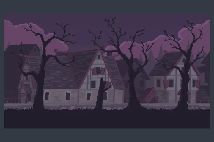 Free Pixel Art Abandoned Places Background Collection