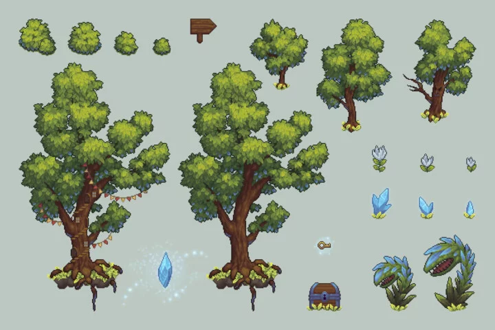 Free Platformer Game Tileset Pixel Art