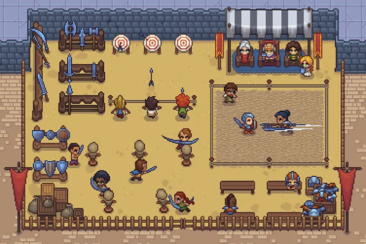 Pixel Art Training Arena Tileset for RPG Games