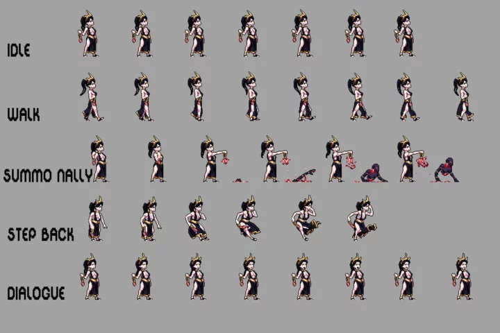 Pixel Dark Elf Queen Animated Sprite Pack