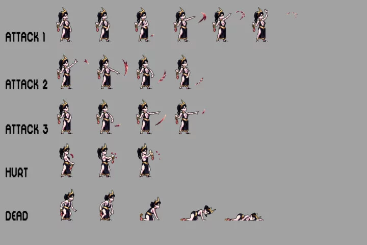 Pixel Dark Elf Queen Animated Sprite Pack
