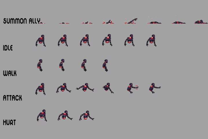 Pixel Dark Elf Queen Animated Sprite Pack