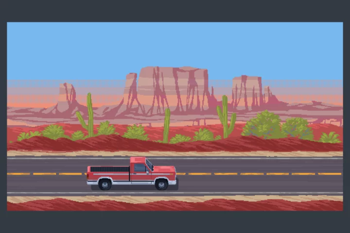 Road Backgrounds with Cars Pixel Art Asset Pack