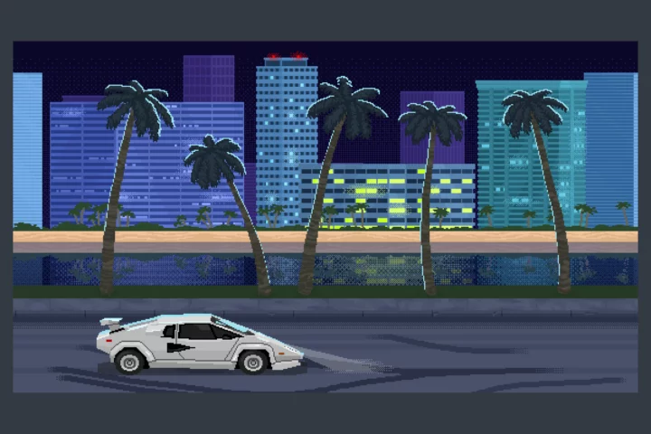 Road Backgrounds with Cars Pixel Art Asset Pack