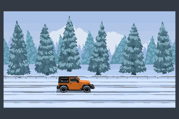 Road Backgrounds with Cars Pixel Art Asset Pack