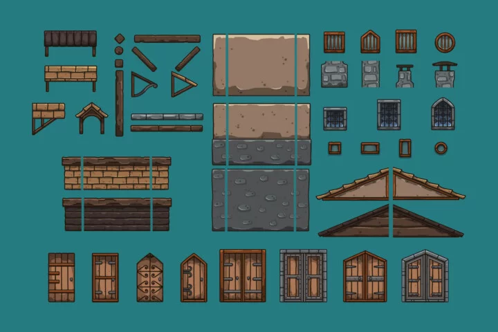 Cartoon Medieval Candlemaker 2D Game Tileset