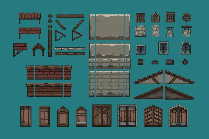 Medieval Cobbler Stall 2D Game Tileset