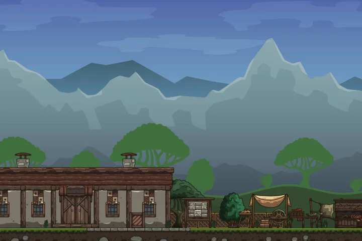 Medieval Cobbler Stall 2D Game Tileset