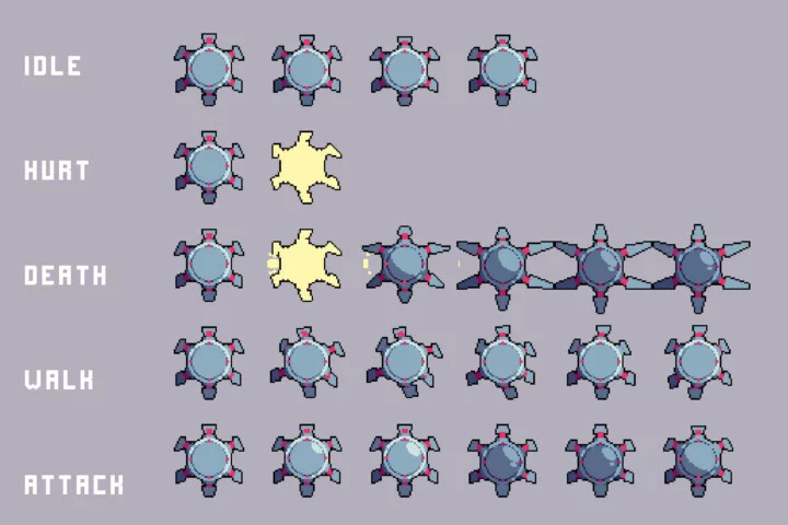 Spaceliner Enemies 2D Pixel Art Sci-Fi Sprite Pack