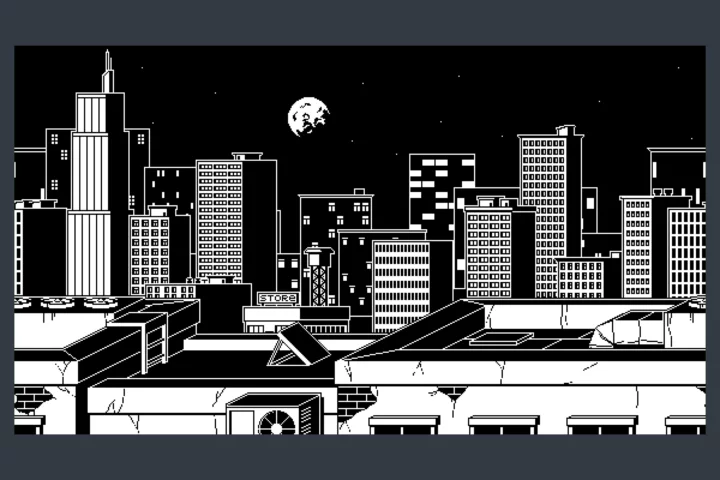 1-Bit City Rooftops Game Backgrounds