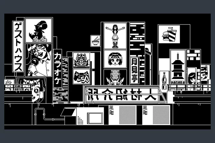 1-Bit City Rooftops Game Backgrounds
