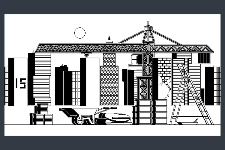 1-Bit City Rooftops Game Backgrounds