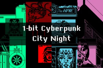1-Bit Cyberpunk City Night Pixel Backgrounds 1-Bit Cyberpunk City Night Pixel Backgrounds