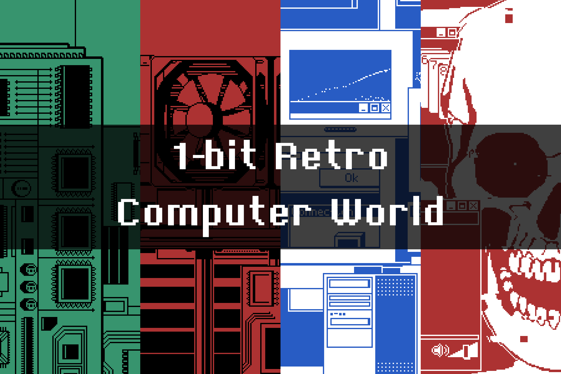 1-Bit Pixel Retro Computer World Backgrounds - CraftPix.net