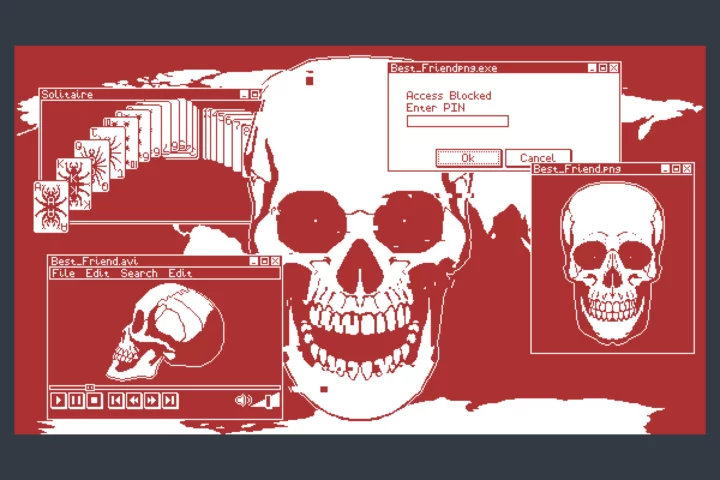 1-Bit Pixel Retro Computer World Backgrounds