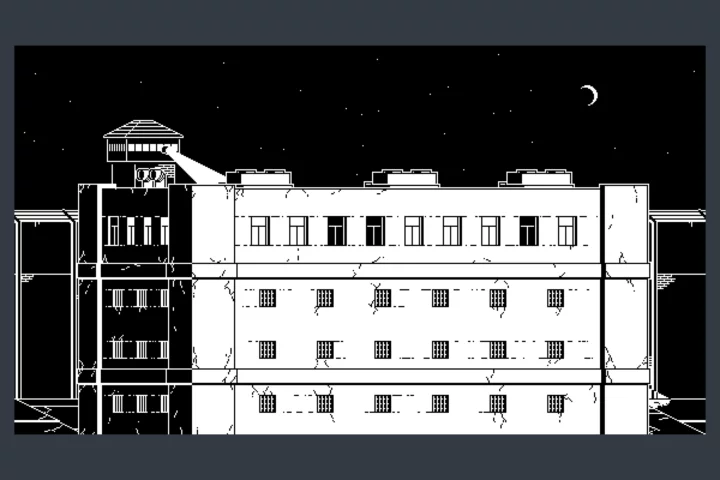 1-Bit Prison Pixel Game Backgrounds