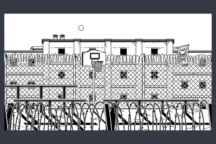 1-Bit Prison Pixel Game Backgrounds