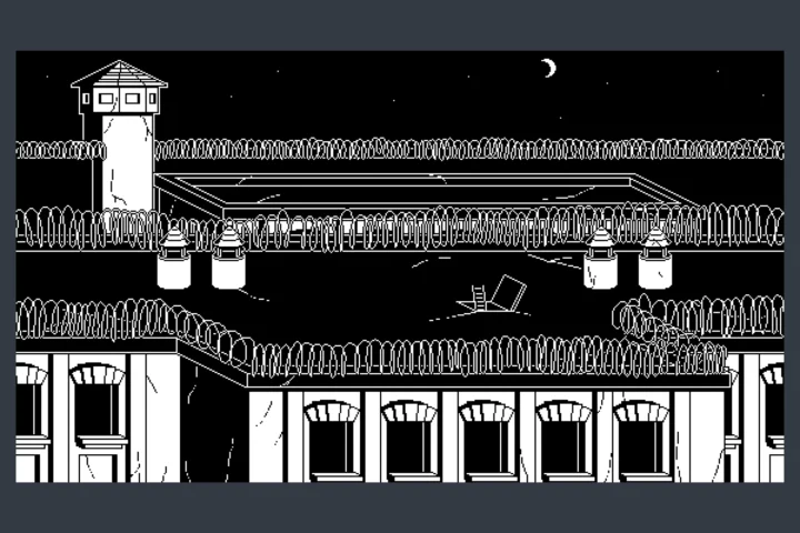 1-Bit Prison Pixel Game Backgrounds