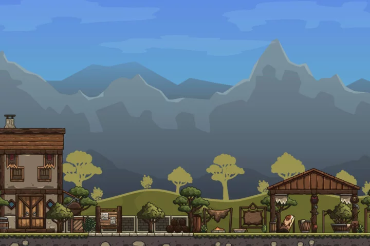 Cartoon Medieval Leatherworker 2D Game Tileset