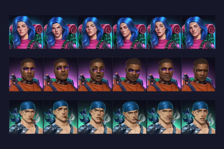Free Cyberpunk Character Avatars and Emotes