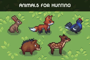 Free Top-Down Hunt Animals Pixel Sprite Pack
