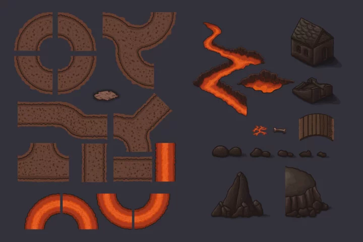 Free Tower Defense 2D Vector TileSet