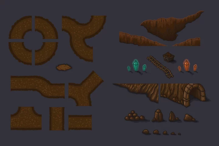 Free Tower Defense 2D Vector TileSet