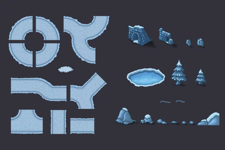 Free Tower Defense 2D Vector TileSet