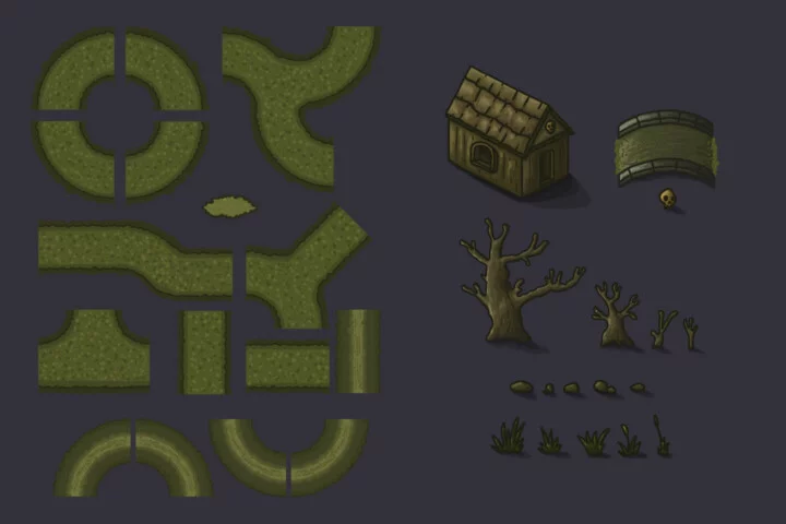 Free Tower Defense 2D Vector TileSet